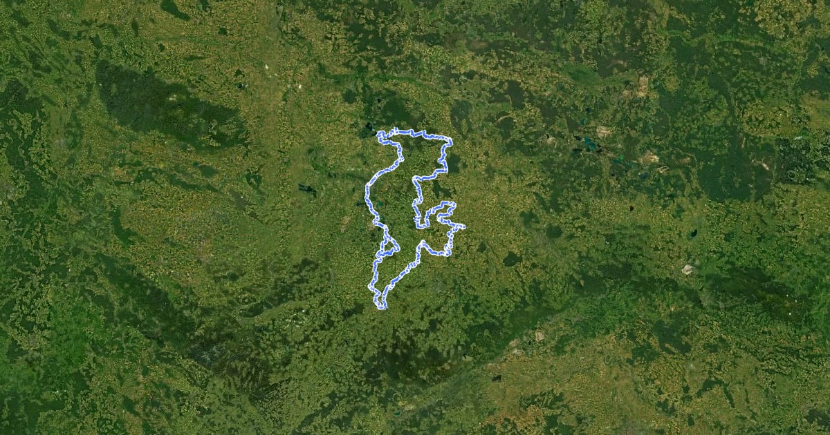 Маршрут Lutherweg Sachsen на спутниковом снимке