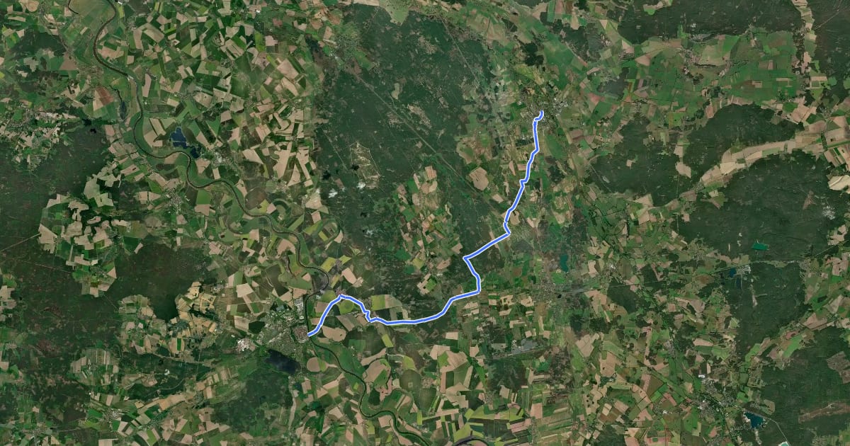 Маршрут Lutherweg von Torgau nach Herzberg. на спутниковом снимке