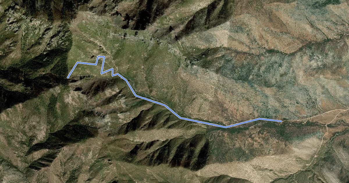 Маршрут Lutz Canyon Trail #104 на спутниковом снимке