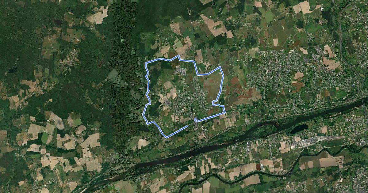 Маршрут Luynes et la vallée de la Bresme на спутниковом снимке