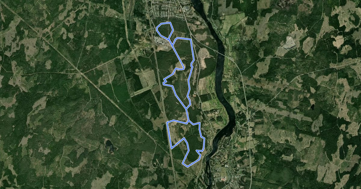 Маршрут Älvkarleby mountinbikeled на спутниковом снимке
