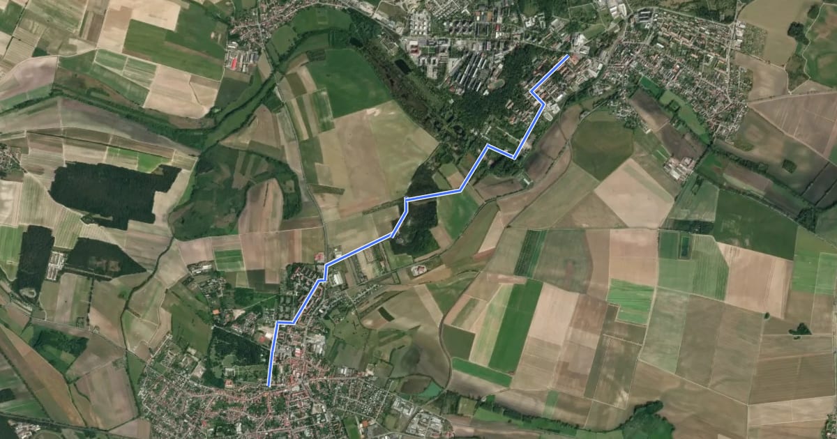 Маршрут [Ž] Lysá nad Labem - Milovice на спутниковом снимке