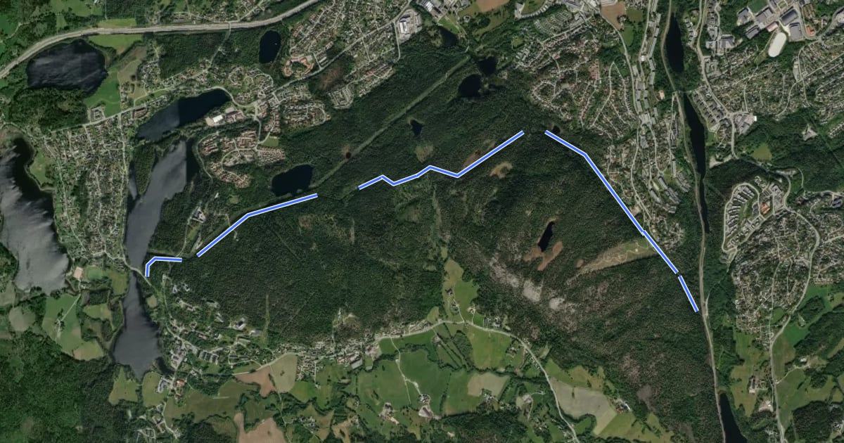Маршрут Lysløypa i Vardåsen на спутниковом снимке