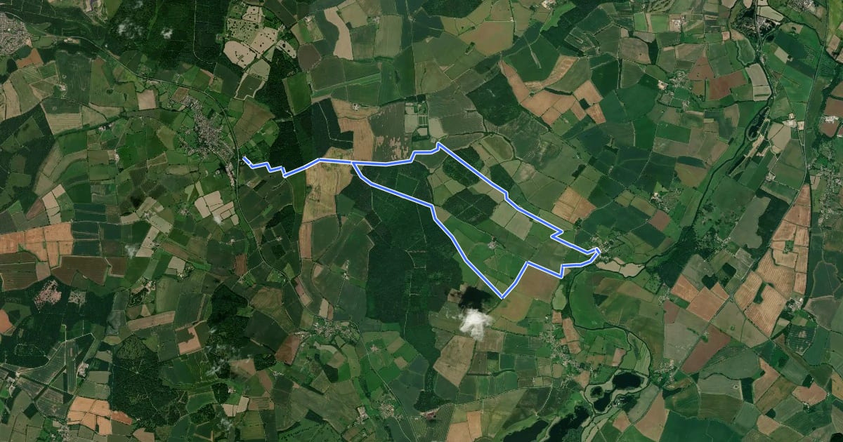 Маршрут Lyveden Way на спутниковом снимке