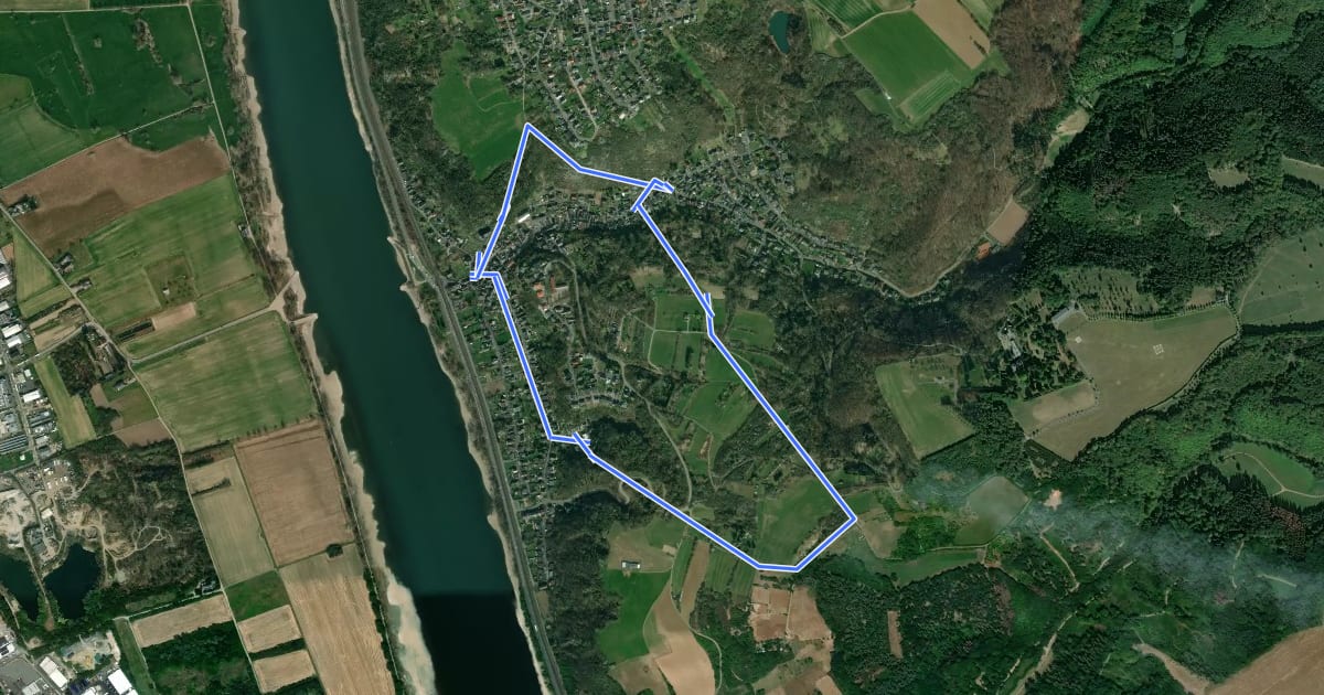 Маршрут LZ1 - Rundwanderweg Leubsdorf на спутниковом снимке