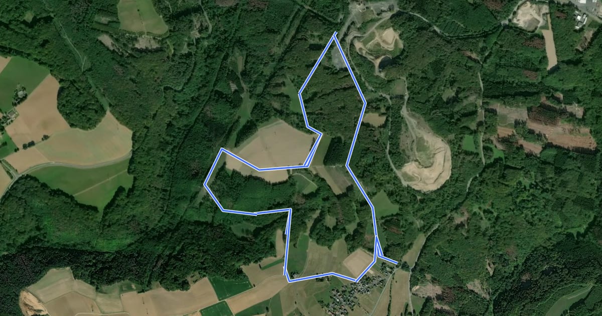 Маршрут LZ13 - Rundwanderweg Minderberg на спутниковом снимке