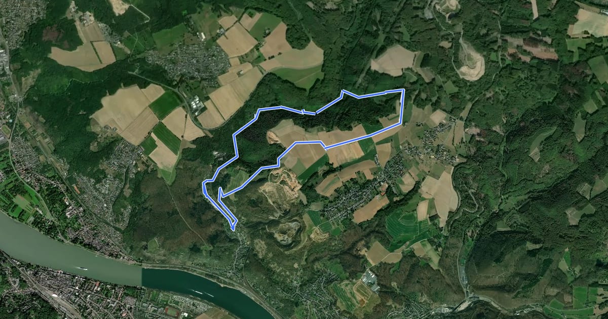 Маршрут LZ14 - Rundwanderweg Unteres Kasbachtal на спутниковом снимке