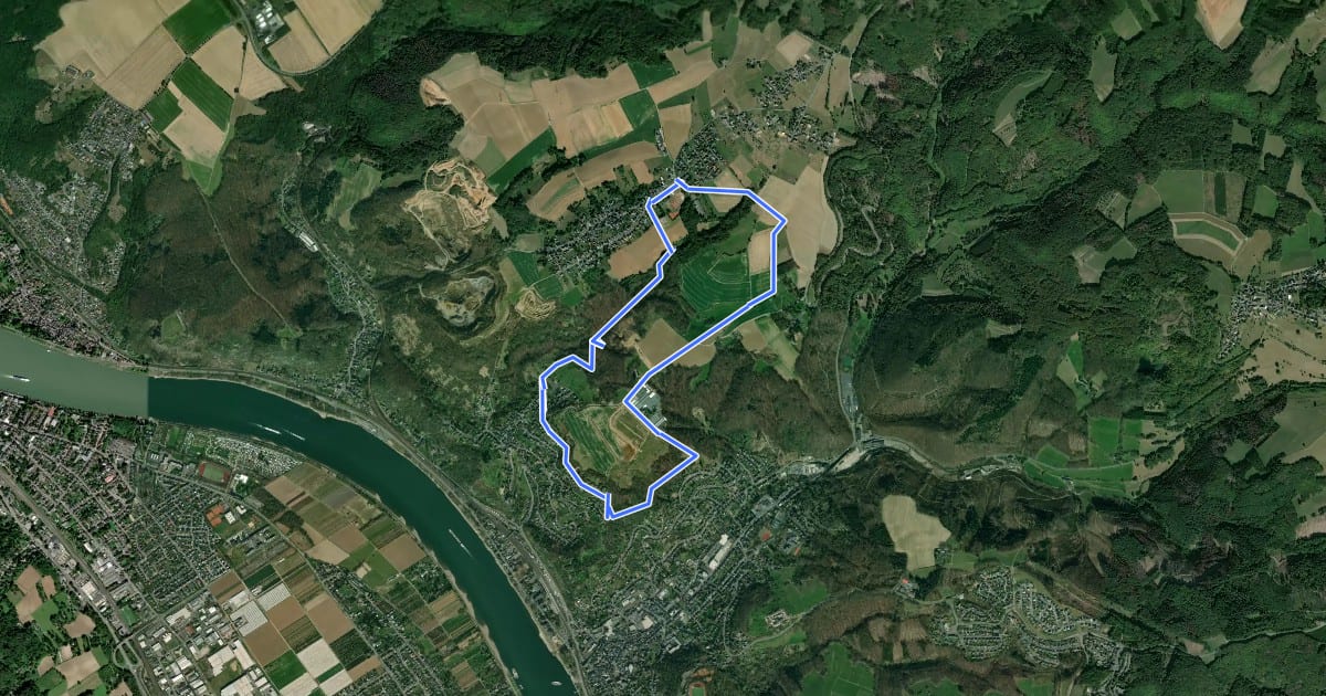 Маршрут LZ15 - Rundwanderweg Ockenfels на спутниковом снимке