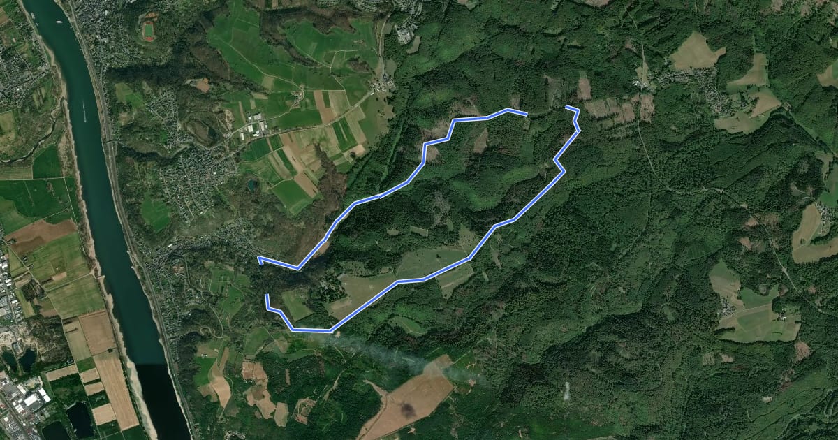 Маршрут LZ2 - Rundwanderweg Leubsdorfer Bach на спутниковом снимке