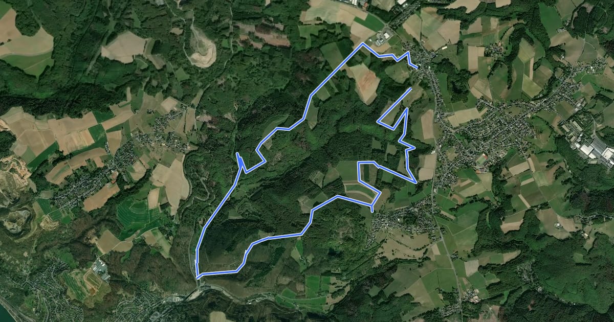 Маршрут LZ7 - Rundwanderweg Rennenberger Bachtal на спутниковом снимке