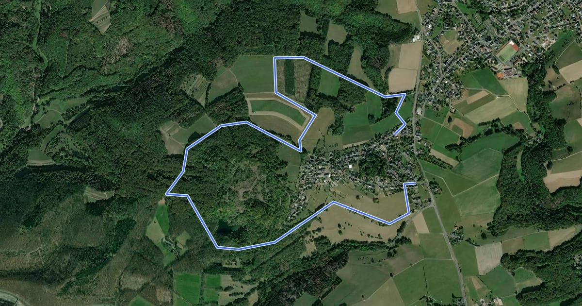 Маршрут LZ8 - Rundwanderweg Hummelsberg на спутниковом снимке