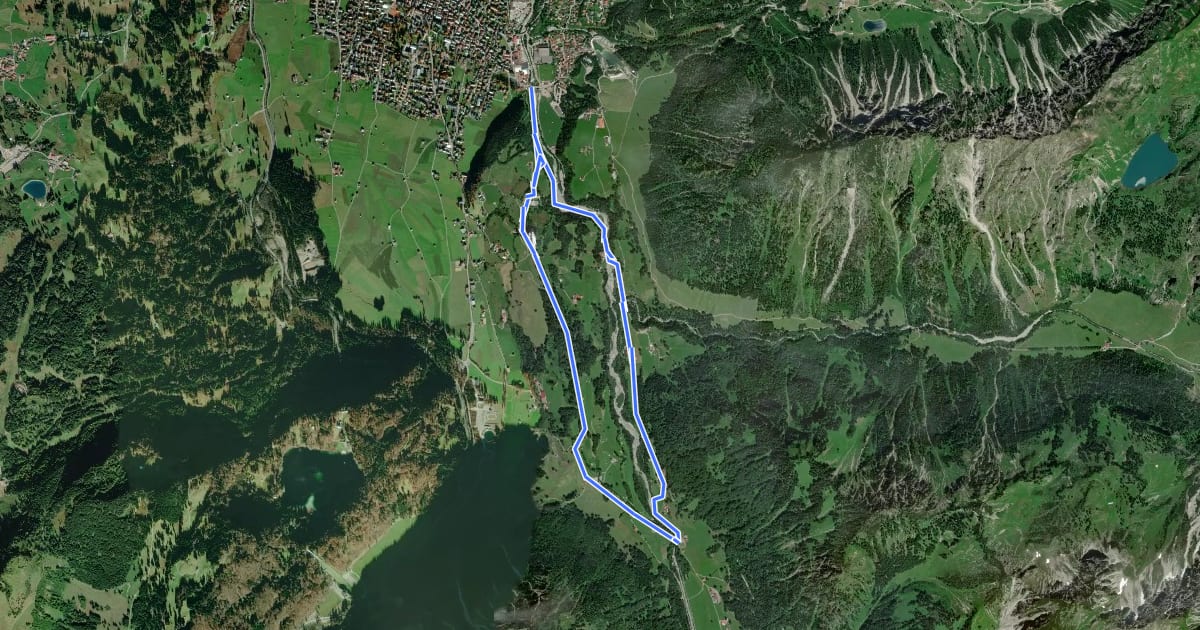 Маршрут M - Über den Moorweiher ins Trettachtal на спутниковом снимке