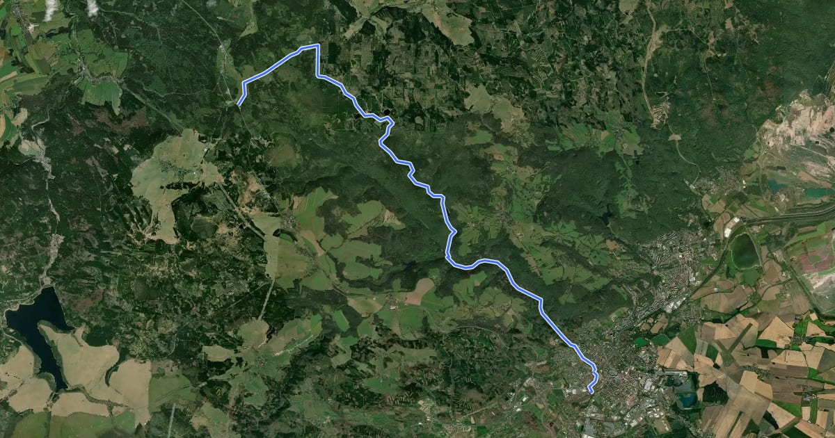 Маршрут [M] Chomutov (žst.) - Pohraniční (CZ/D) на спутниковом снимке