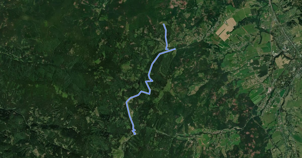 Маршрут [M] Dolní Lomná - Ostrý, salaš на спутниковом снимке