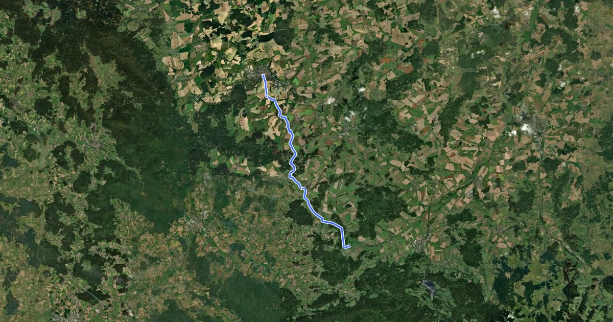 Маршрут [M] Domažlice - Všeruby - Přední Fleky на спутниковом снимке