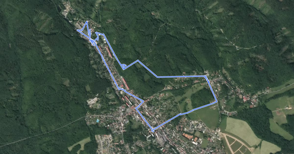Маршрут [M] Dubský východní okruh на спутниковом снимке