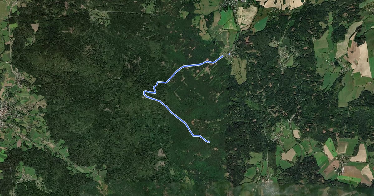 Маршрут [M] Česká studánka - Pec pod Čerchovem на спутниковом снимке