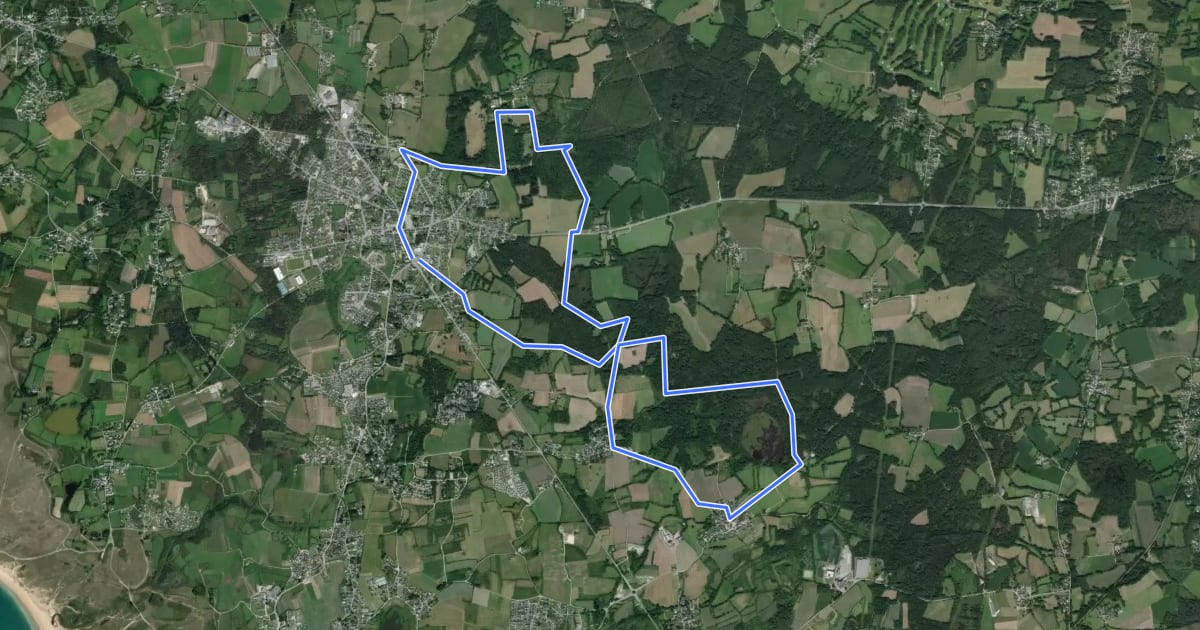 Маршрут Mégalithes et Château à Erdeven на спутниковом снимке
