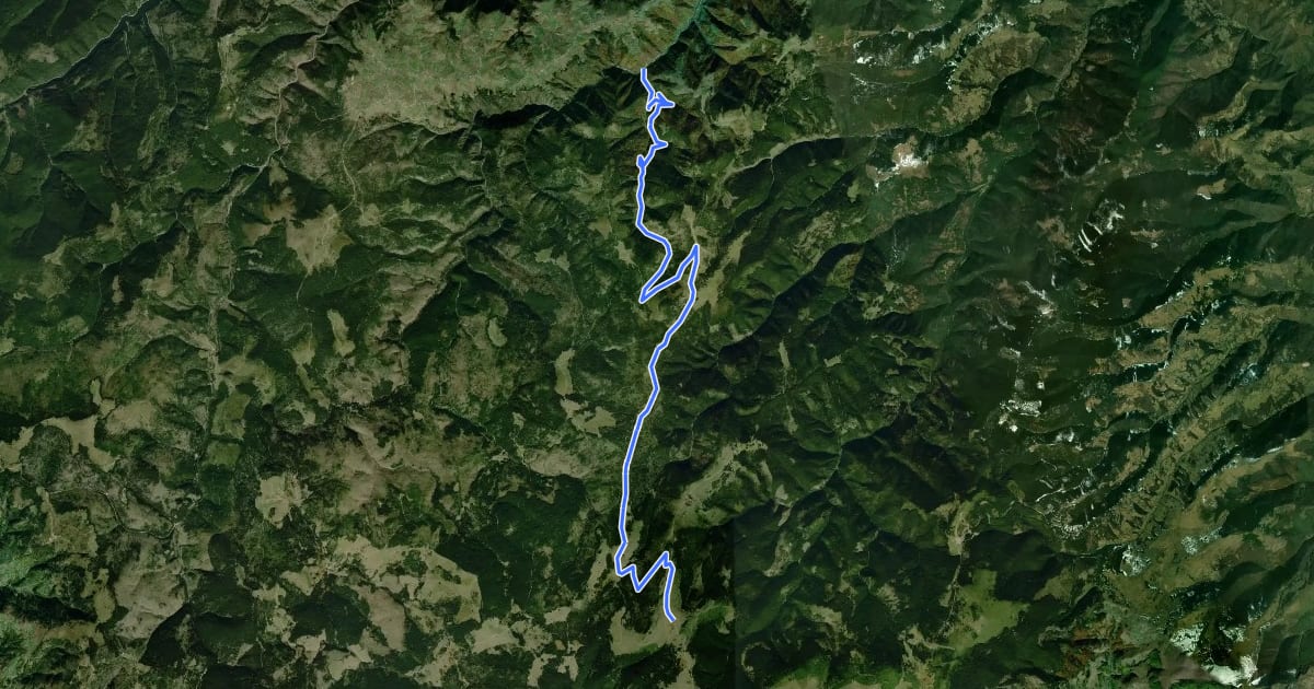 Маршрут Măguri-Răcătău - Vârful Dumitreasa - La Potcoavă на спутниковом снимке