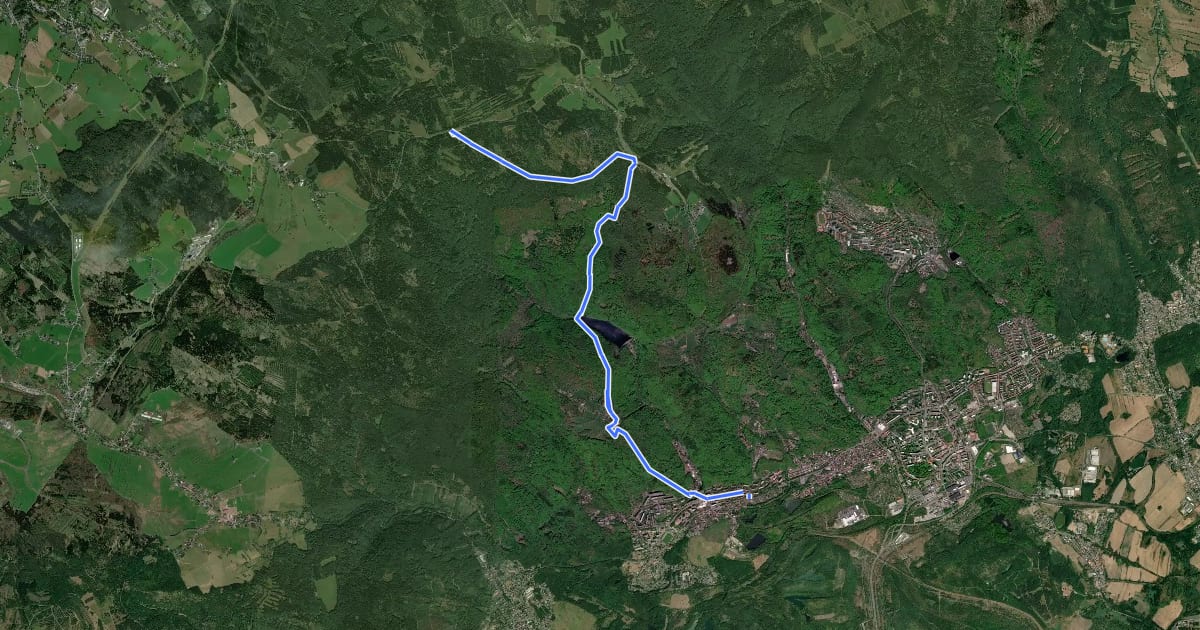 Маршрут [M] Hamr - Kostelní cesta на спутниковом снимке