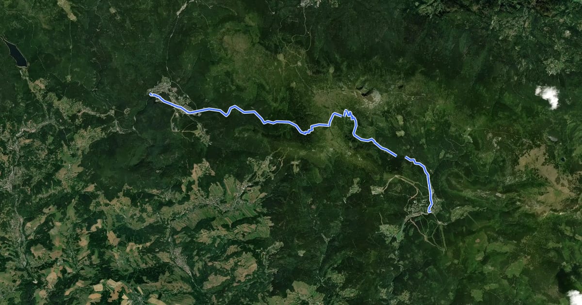 Маршрут [M] Harrachov - Špindlerův mlýn на спутниковом снимке