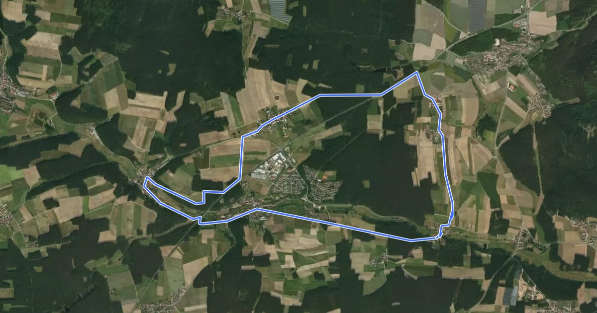 Маршрут Mühlen an der Aurach на спутниковом снимке