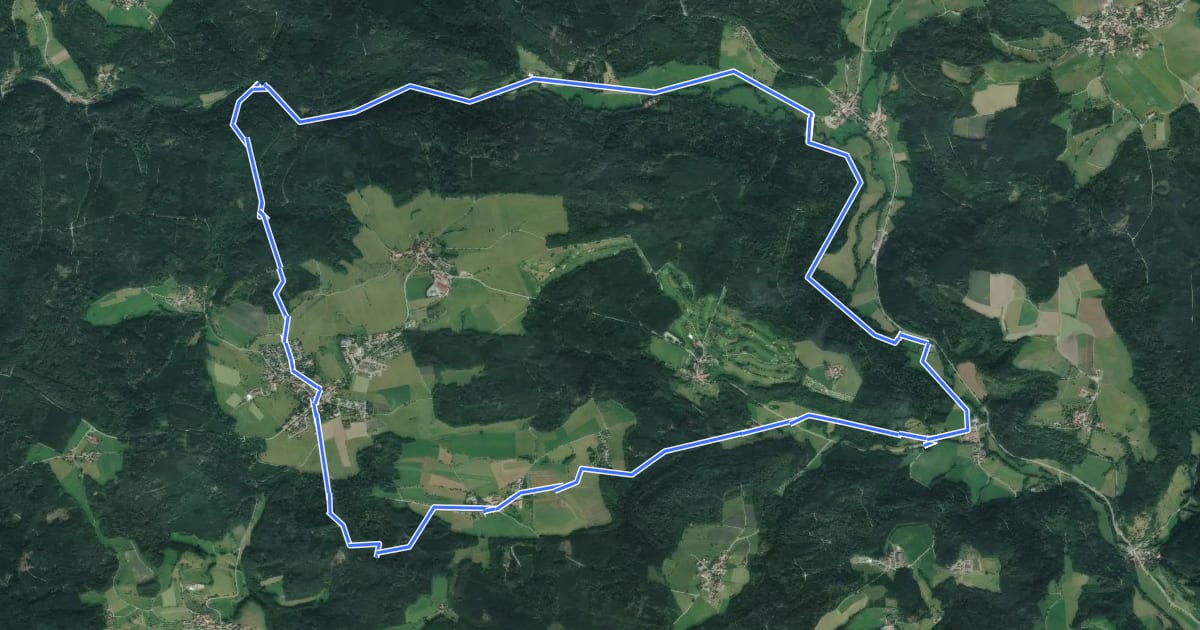 Маршрут Mühlen, Limes und das Rottal на спутниковом снимке