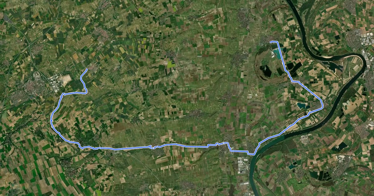 Маршрут Mühlen-Radweg на спутниковом снимке