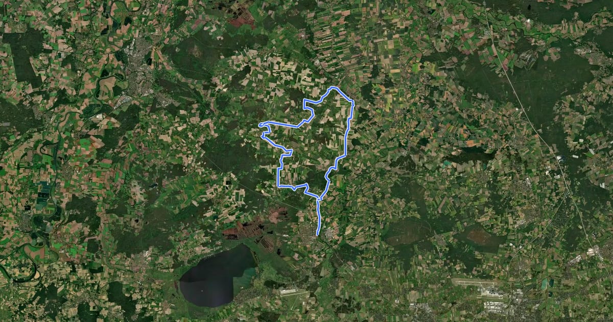 Маршрут Mühlen-Route на спутниковом снимке