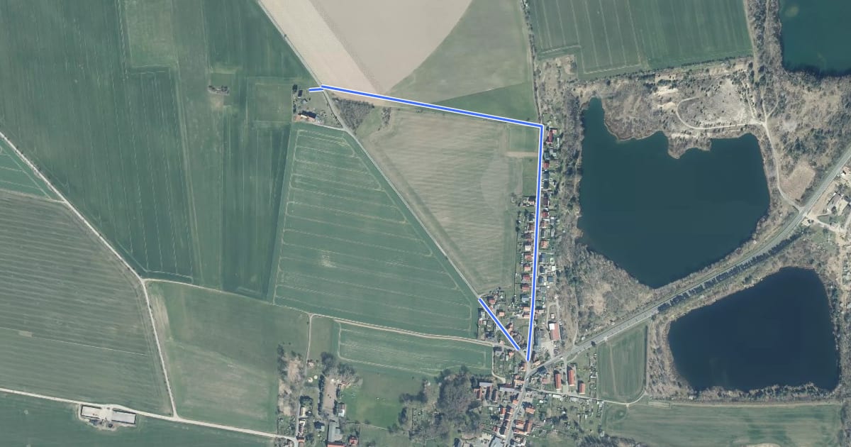 Маршрут Mühlen-Rundweg Luppa на спутниковом снимке