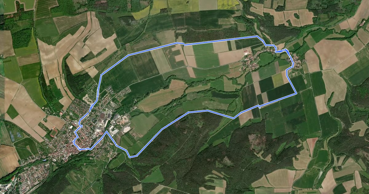 Маршрут Mühlenroute на спутниковом снимке