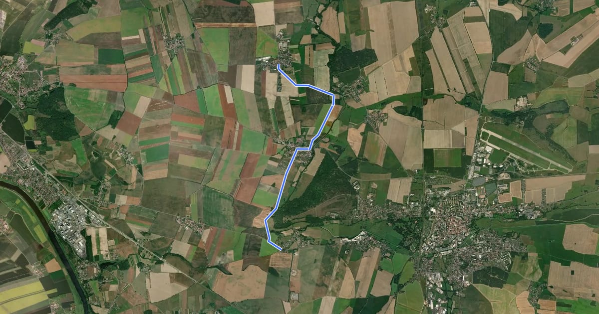 Маршрут Mühlenroute на спутниковом снимке