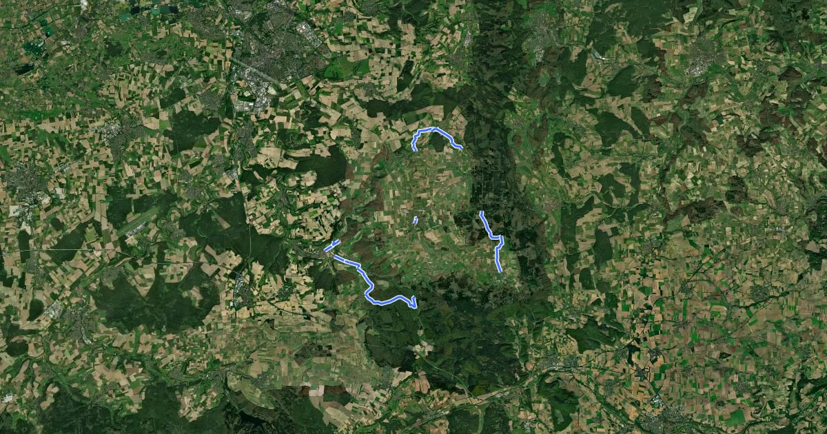 Маршрут Mühlenroute (NRW Dalheim-Lichtenau-Herbram) на спутниковом снимке