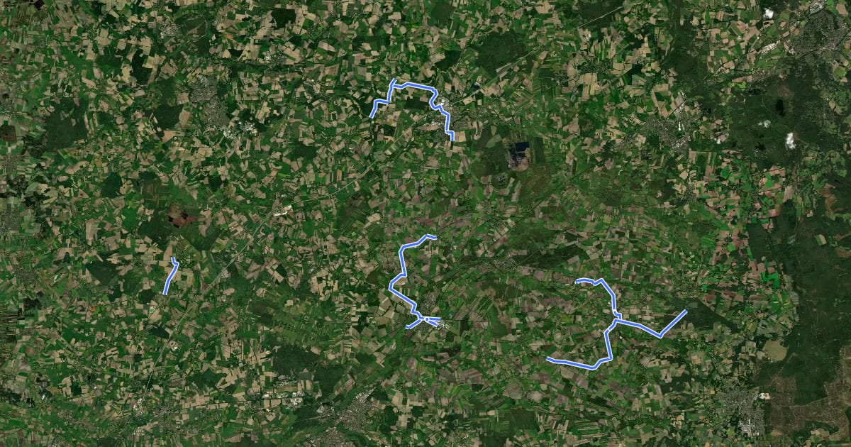 Маршрут Mühlenroute Radweg im Landkreis Rotenburg на спутниковом снимке