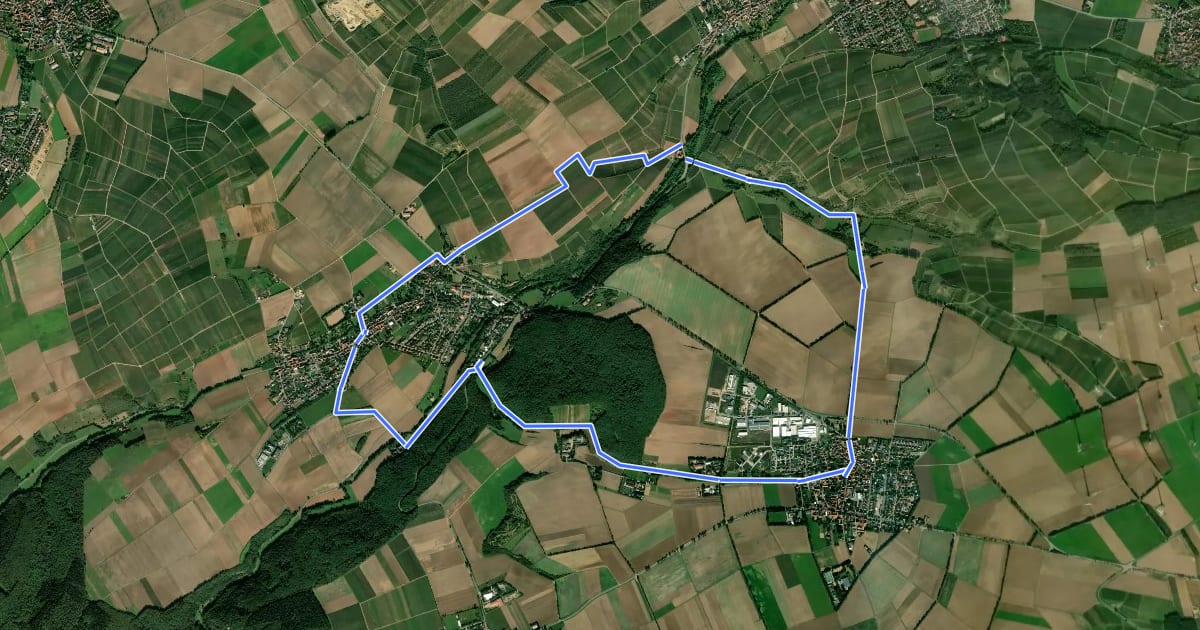 Маршрут Mühlentour на спутниковом снимке