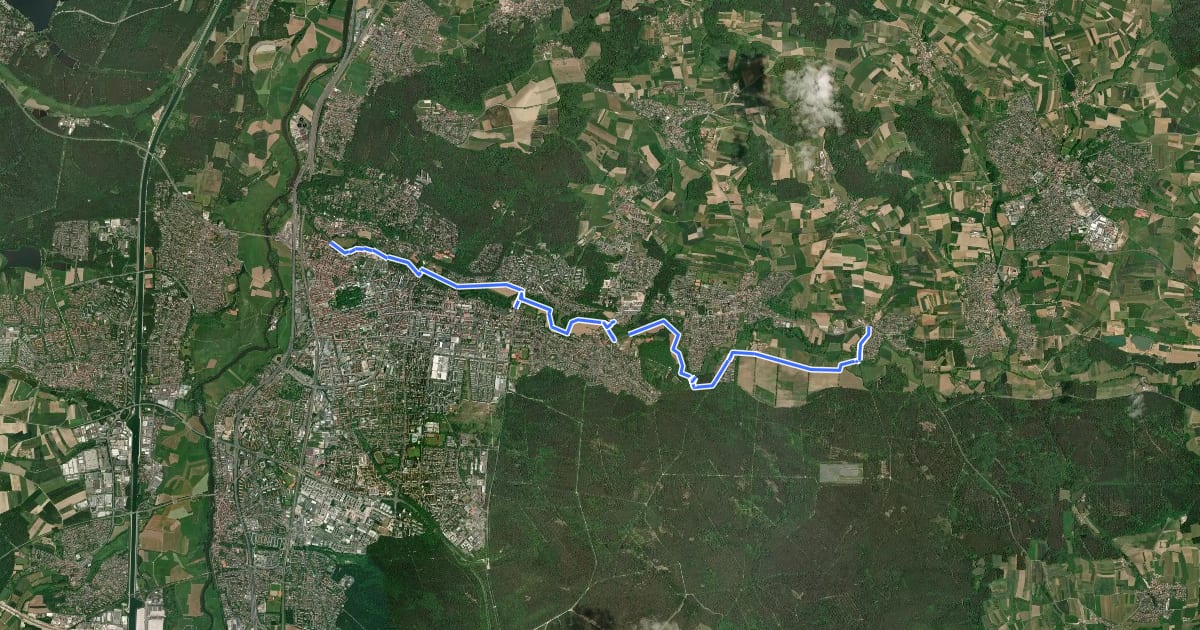 Маршрут Mühlenwanderweg на спутниковом снимке