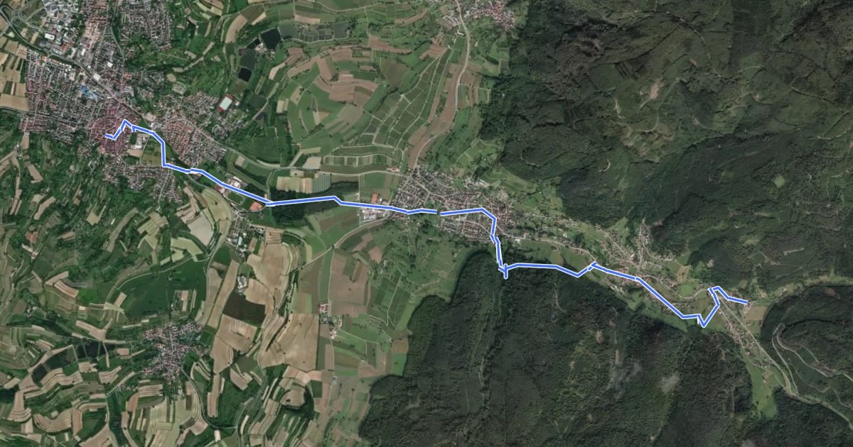 Маршрут Mühlenwanderweg на спутниковом снимке