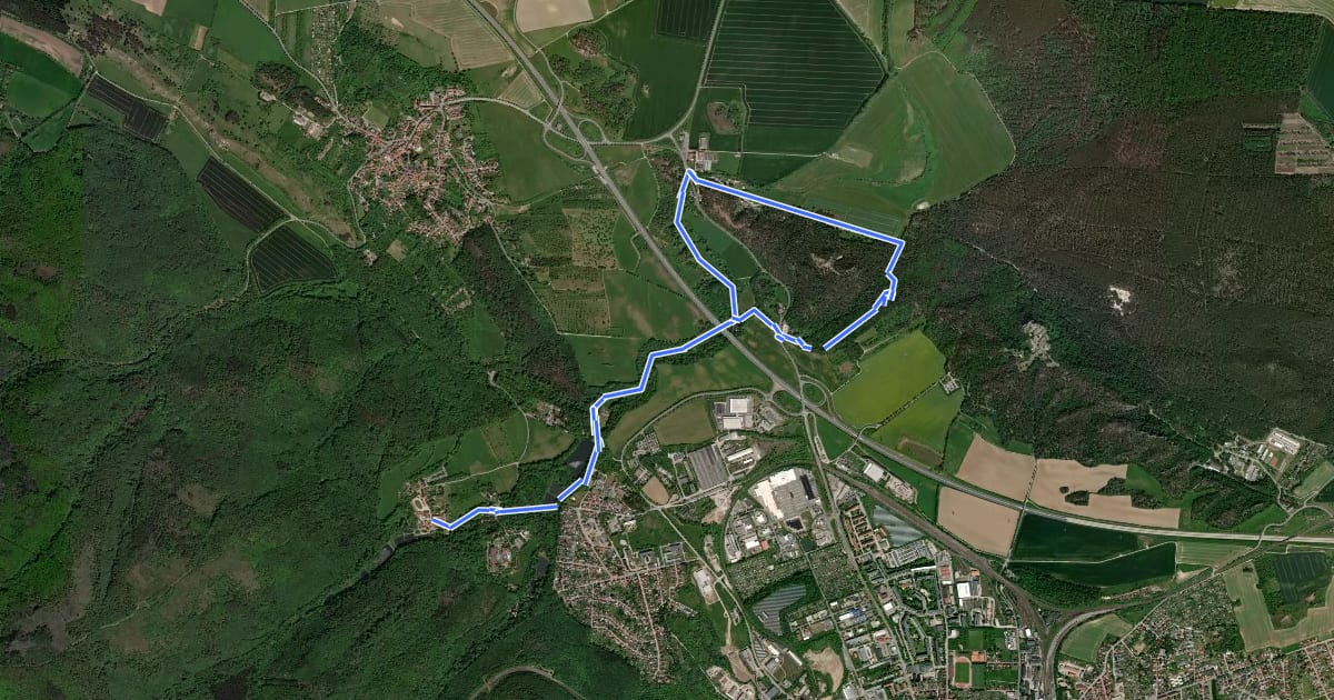 Маршрут Mühlenwanderweg на спутниковом снимке