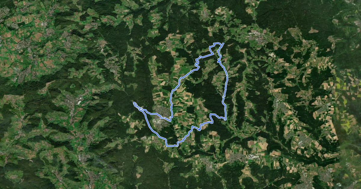 Маршрут Mühlenwanderweg (Hauptwanderweg) на спутниковом снимке