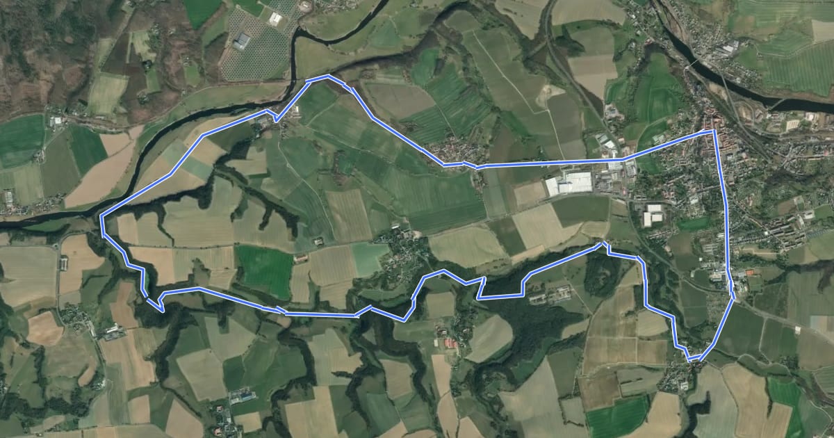 Маршрут Mühlenwanderweg Leisnig на спутниковом снимке