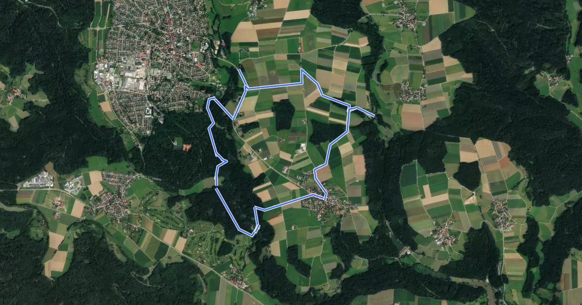 Маршрут Mühlenwanderweg - Rundweg 3b на спутниковом снимке