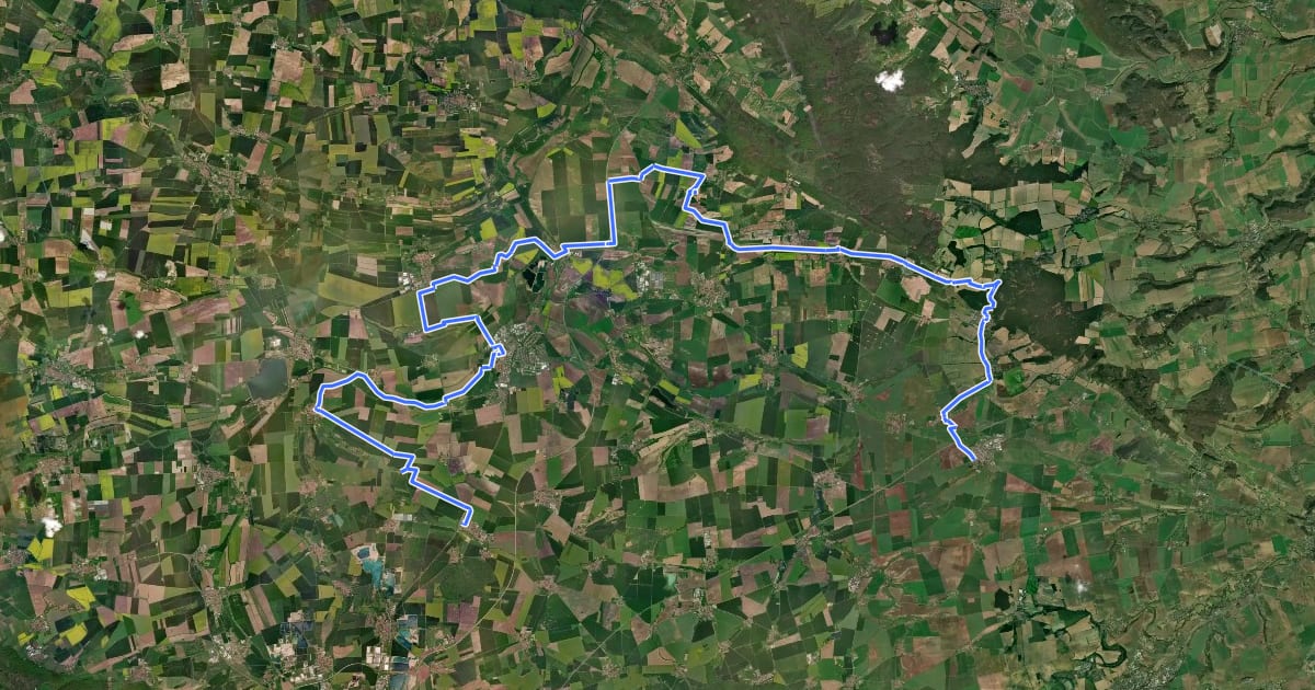 Маршрут Mühlenwanderweg (Thüringen) на спутниковом снимке