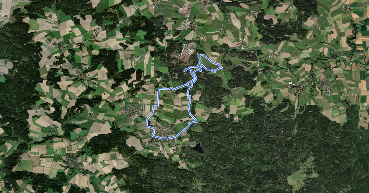 Маршрут Mühlenweg на спутниковом снимке
