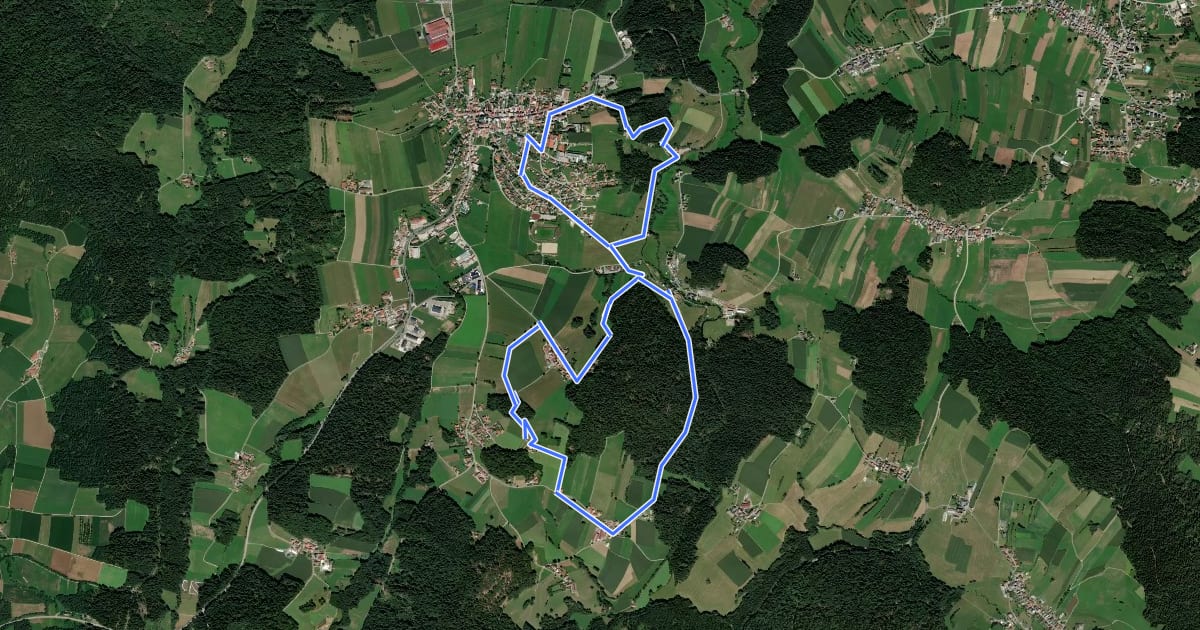 Маршрут Mühlenweg на спутниковом снимке
