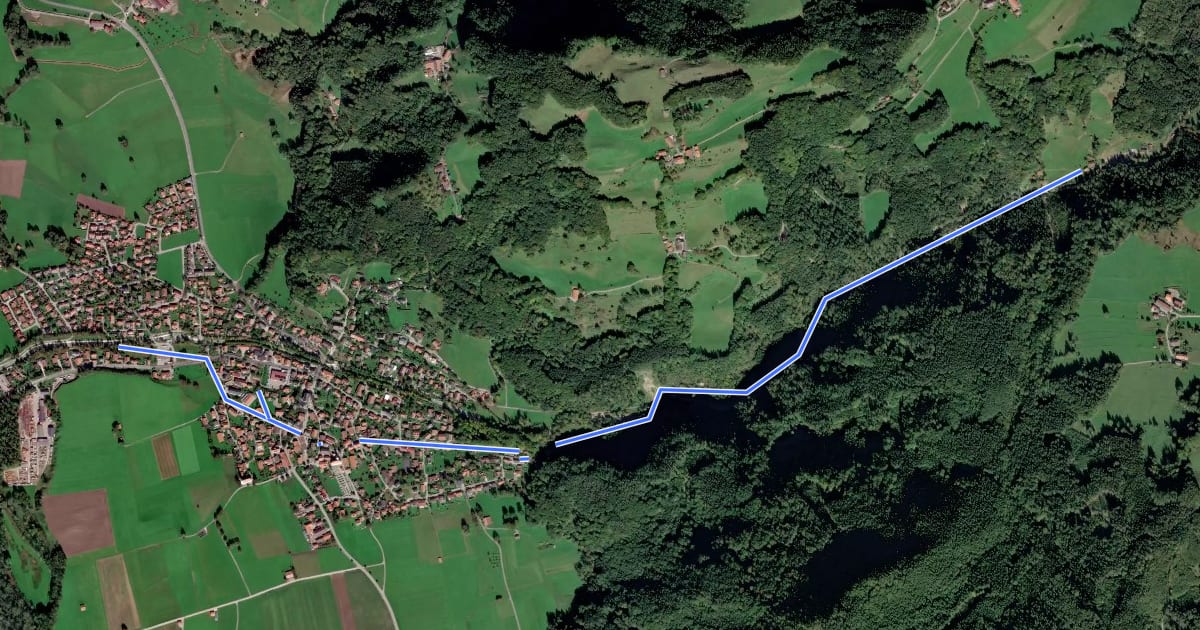 Маршрут Mühlenweg на спутниковом снимке