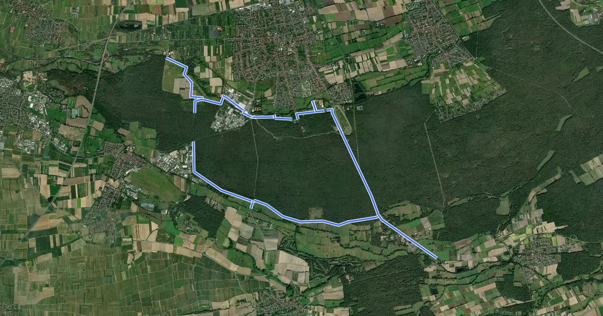 Маршрут Mühlenweg на спутниковом снимке