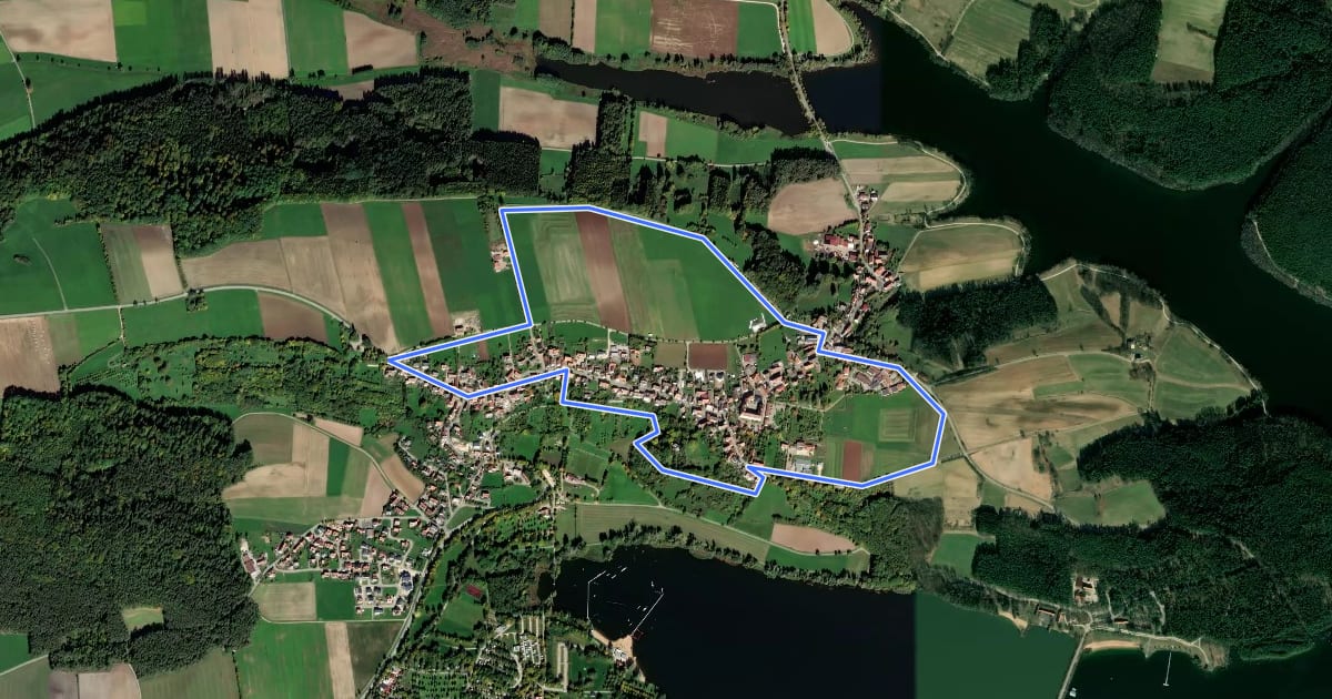 Маршрут Mühlenweg на спутниковом снимке
