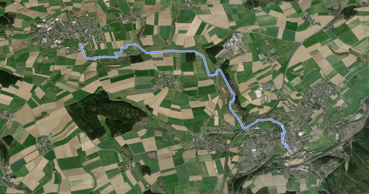 Маршрут Mühlenweg на спутниковом снимке