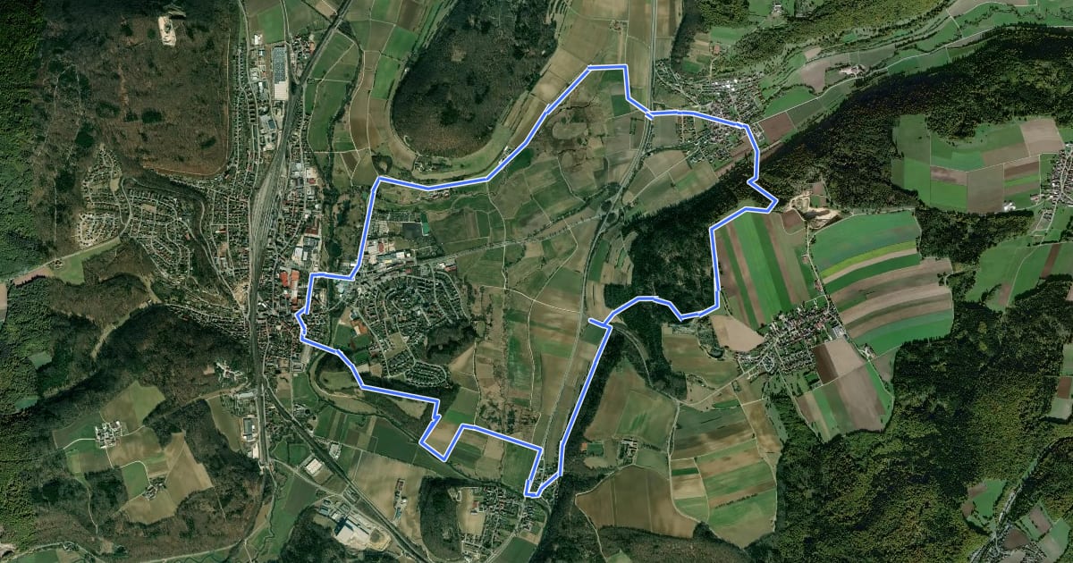 Маршрут Mühlenweg на спутниковом снимке