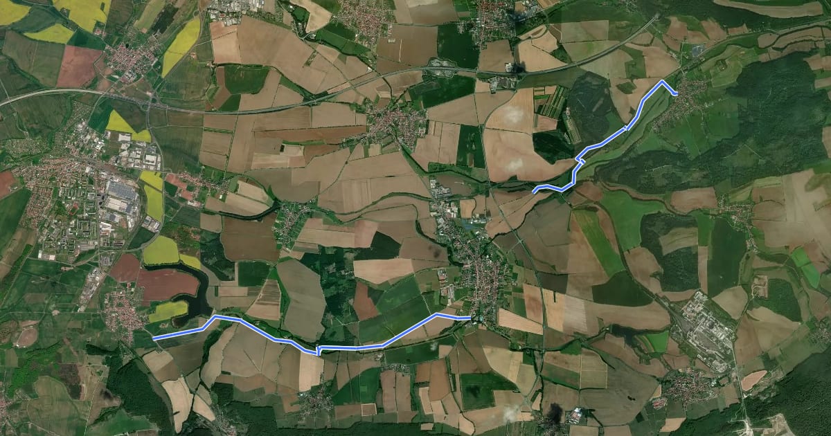 Маршрут Mühlenweg на спутниковом снимке
